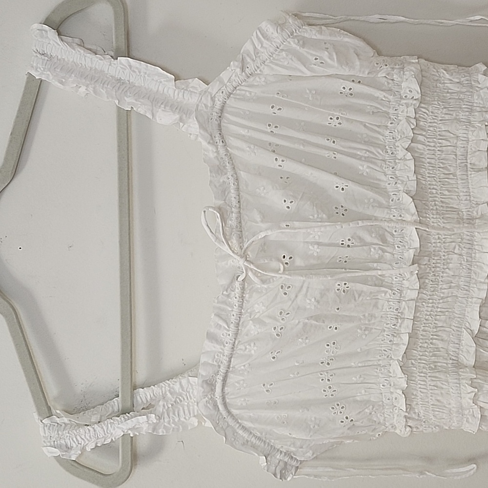 Gap × DÔEN 100% Cotton  Eyelet Midi Dress  Elegant White  Dress Size Meduim - Picture 8 of 16